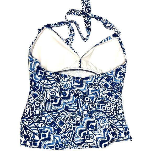Ralph Lauren Plus Size Tankini Top Blue and White Print Size 18W NWT - Picture 4 of 4